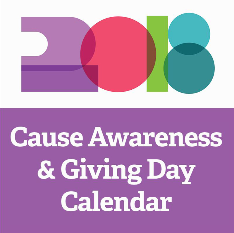 2018 Cause Awareness & Giving Day Calendar